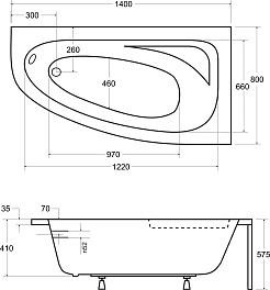 Besco Акриловая ванна Cornea 140x80 P – фотография-5